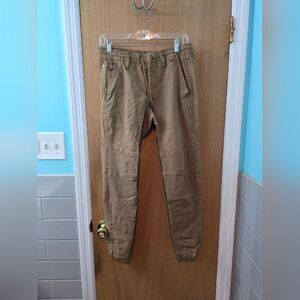 Tan Joggers Tapered Ankle Mens Small